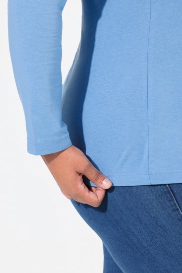 Ulla Popken Basic Long Sleeve Slim Fit Turtleneck Light Cornflower - Sweatshirts & hoodies - Sweats, Hoodies & Maille Douillets