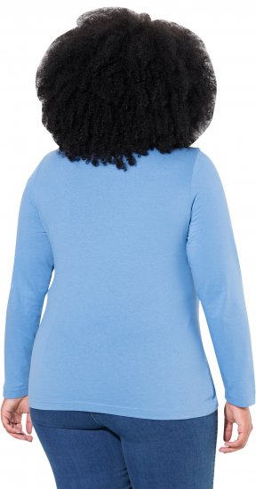 Ulla Popken Basic Long Sleeve Slim Fit Turtleneck Light Cornflower - Sweatshirts & hoodies - 