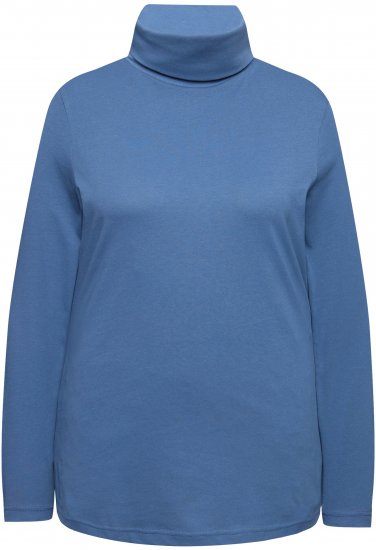 Ulla Popken Basic Long Sleeve Slim Fit Turtleneck Ink Blue - Sweatshirts & hoodies - 