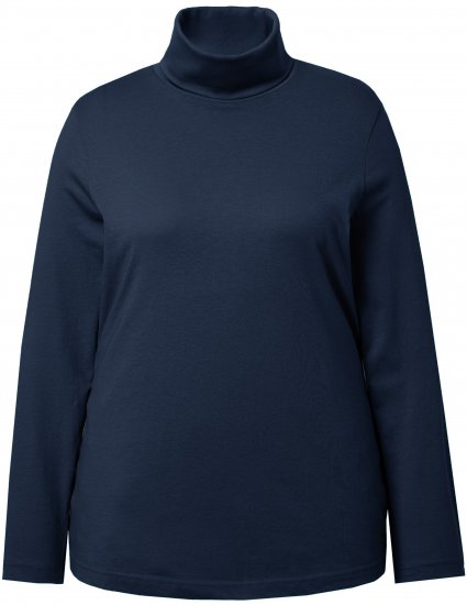 Ulla Popken Basic Long Sleeve Slim Fit Turtleneck Navy Blue - Sweatshirts & hoodies - 