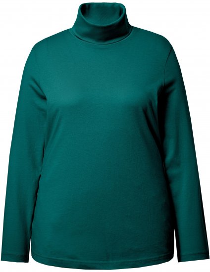 Ulla Popken Basic Long Sleeve Slim Fit Turtleneck Teal Green - Sweatshirts & hoodies - 