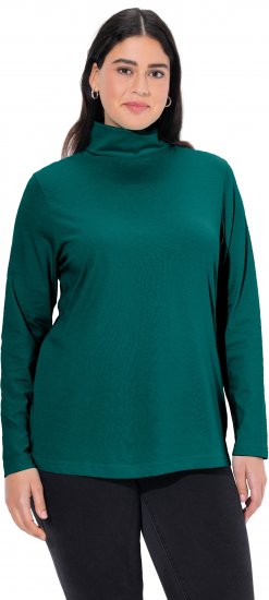 Ulla Popken Basic Long Sleeve Slim Fit Turtleneck Teal Green - Sweatshirts & hoodies - 
