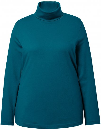 Ulla Popken Basic Long Sleeve Slim Fit Turtleneck Cerulean - Sweatshirts & hoodies - 