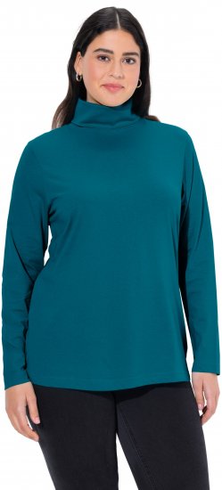 Ulla Popken Basic Long Sleeve Slim Fit Turtleneck Cerulean - Sweatshirts & hoodies - 