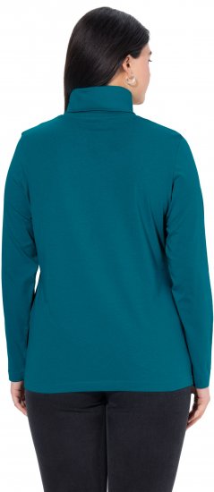 Ulla Popken Basic Long Sleeve Slim Fit Turtleneck Cerulean - Sweatshirts & hoodies - 