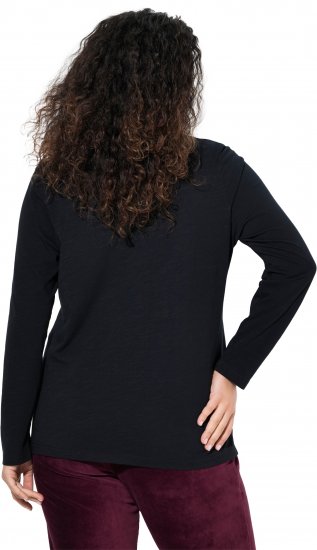 Ulla Popken Motivational Graphic Long Sleeve Tee Black - T-shirts imprimés pour femme - 