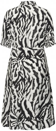 Kaffe Curve Alia Shirt Dress Black Chalk Animal - Robes midi - 