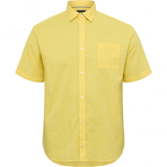 North Latitude Shirt Linen Cotton Short Sleeve Yellow - Chemises - Chemises Grandes Tailles Hommes