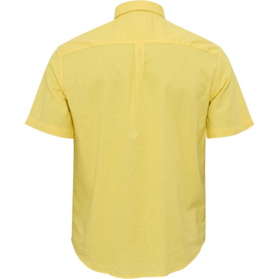 North Latitude Shirt Linen Cotton Short Sleeve Yellow - Chemises - Chemises Grandes Tailles Hommes