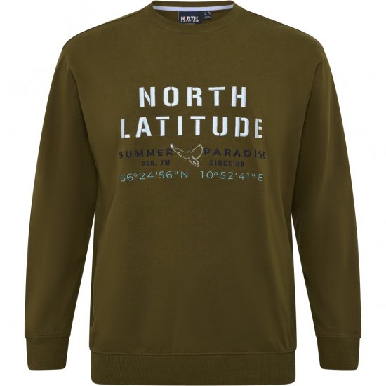 North Latitude Sweatshirt Army Green - Sweatshirts & hoodies - Sweatshirts/Hoodies grande taille homme
