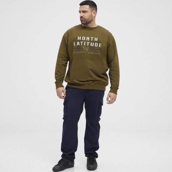 North Latitude Sweatshirt Army Green - Sweatshirts & hoodies - Sweatshirts/Hoodies grande taille homme