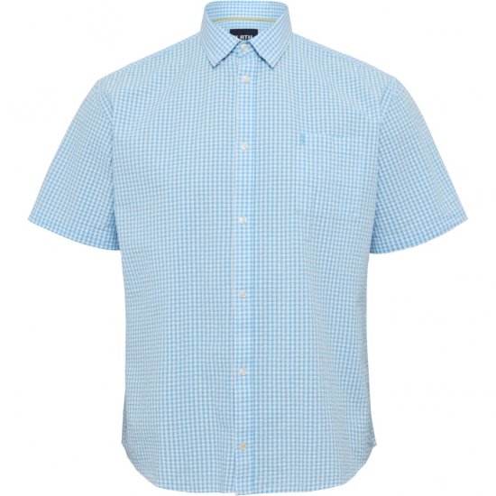 North Latitude Shirt Short Sleeve Turquoise - Chemises - Chemises Grandes Tailles Hommes