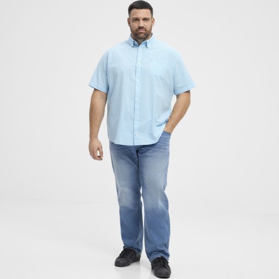 North Latitude Shirt Short Sleeve Turquoise - Chemises - Chemises Grandes Tailles Hommes