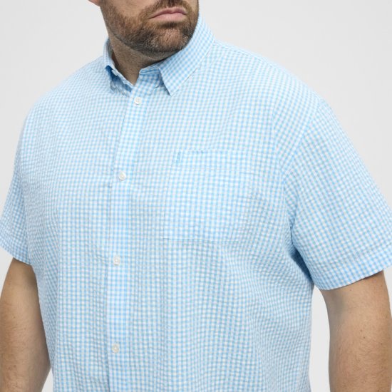 North Latitude Shirt Short Sleeve Turquoise - Chemises - Chemises Grandes Tailles Hommes