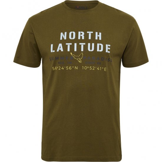 North Latitude T-Shirt Printed Short Sleeve Green - T-shirts - T-shirts Homme Grande Taille