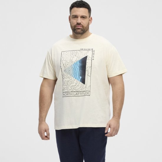 North Latitude T-shirt Printed Short Sleeve Off-White - T-shirts - T-shirts Homme Grande Taille