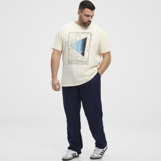 North Latitude T-shirt Printed Short Sleeve Off-White - T-shirts - T-shirts Homme Grande Taille