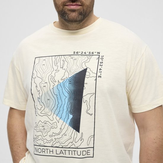 North Latitude T-shirt Printed Short Sleeve Off-White - T-shirts - T-shirts Homme Grande Taille