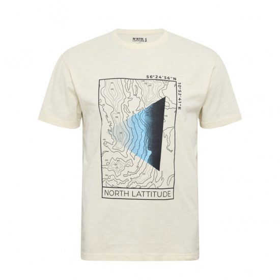 North Latitude T-shirt Printed Short Sleeve Off-White - T-shirts - T-shirts Homme Grande Taille