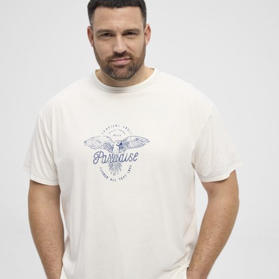 North Latitude T-Shirt Printed Short Sleeve White - T-shirts - T-shirts Homme Grande Taille