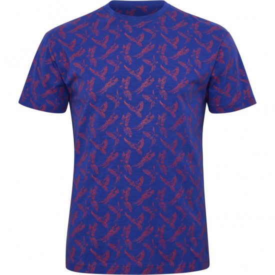 North Latitude T-Shirt Printed Allover Blue - T-shirts - T-shirts Homme Grande Taille