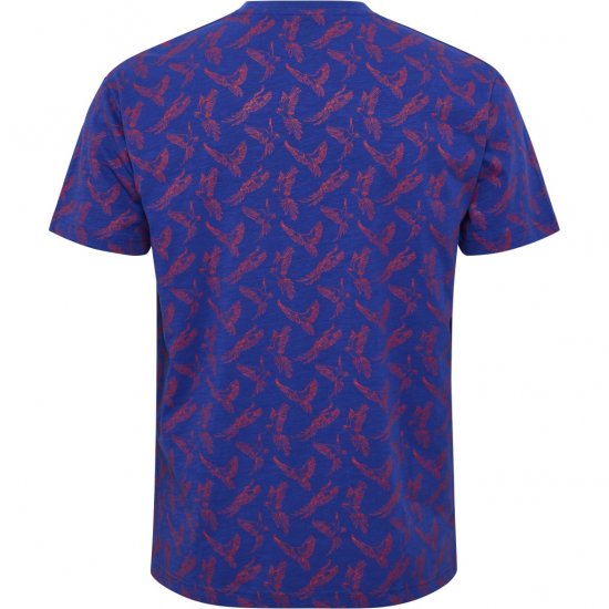 North Latitude T-Shirt Printed Allover Blue - T-shirts - T-shirts Homme Grande Taille