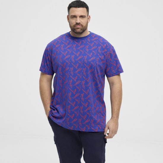 North Latitude T-Shirt Printed Allover Blue - T-shirts - T-shirts Homme Grande Taille