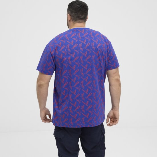 North Latitude T-Shirt Printed Allover Blue - T-shirts - T-shirts Homme Grande Taille