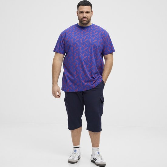 North Latitude T-Shirt Printed Allover Blue - T-shirts - T-shirts Homme Grande Taille