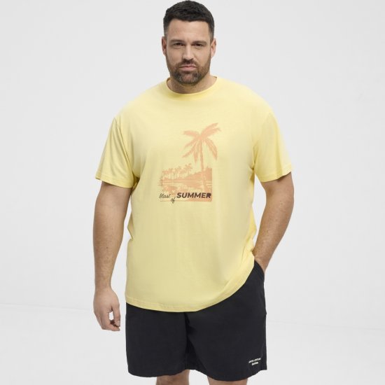 North Latitude T-Shirt Printed Yellow - T-shirts - T-shirts Homme Grande Taille