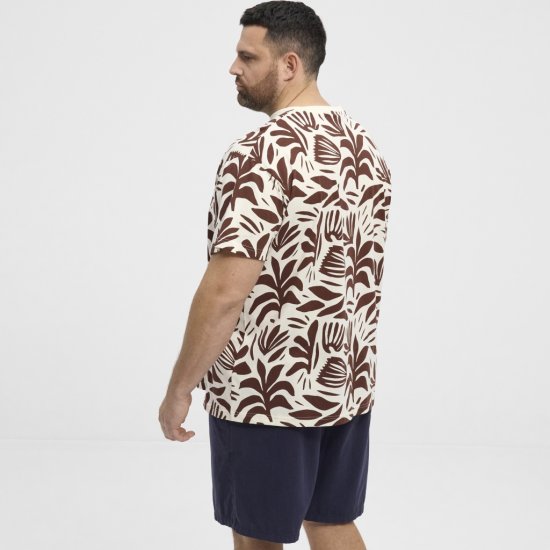 North Latitude T-Shirt Printed Allover Bordeaux - T-shirts - T-shirts Homme Grande Taille