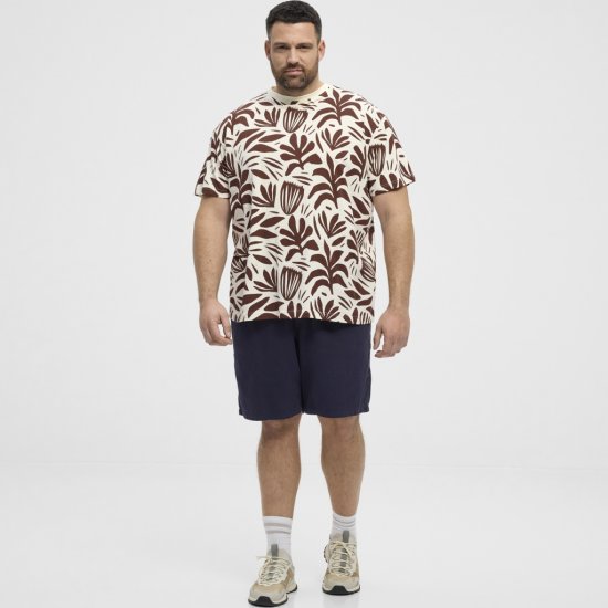 North Latitude T-Shirt Printed Allover Bordeaux - T-shirts - T-shirts Homme Grande Taille