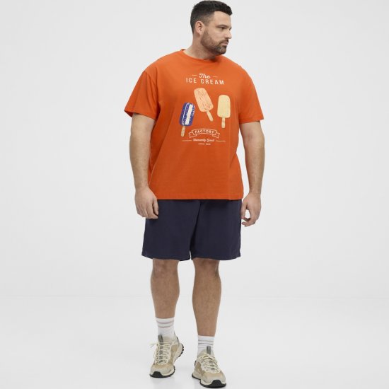 North Latitude T-Shirt Ice Cream Orange - T-shirts - T-shirts Homme Grande Taille