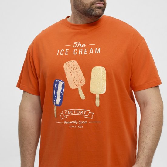 North Latitude T-Shirt Ice Cream Orange - T-shirts - T-shirts Homme Grande Taille