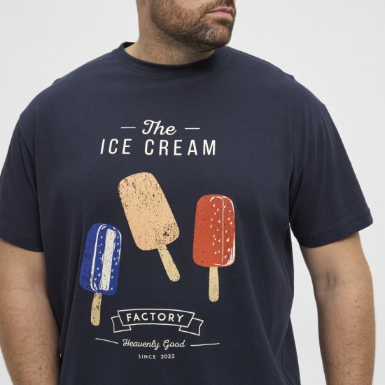 North Latitude T-Shirt Ice Cream Navy - T-shirts - T-shirts Homme Grande Taille
