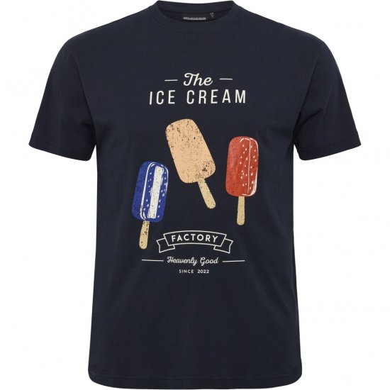 North Latitude T-Shirt Ice Cream Navy - T-shirts - T-shirts Homme Grande Taille