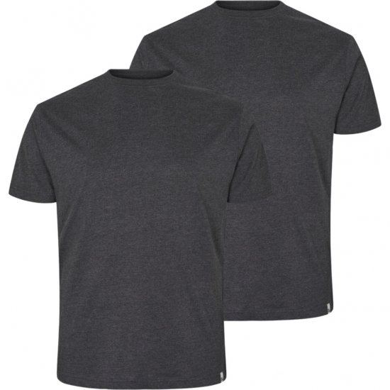 North Latitude T-Shirt 2-Pack Dark Grey Melange - T-shirts - T-shirts Homme Grande Taille