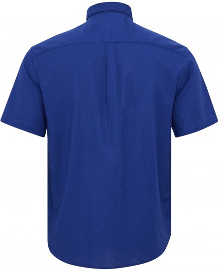 North Latitude Shirt Linen Cotton Short Sleeve Blue - Chemises - Chemises Grandes Tailles Hommes