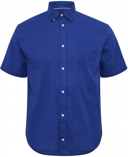 North Latitude Shirt Linen Cotton Short Sleeve Blue - Chemises - Chemises Grandes Tailles Hommes
