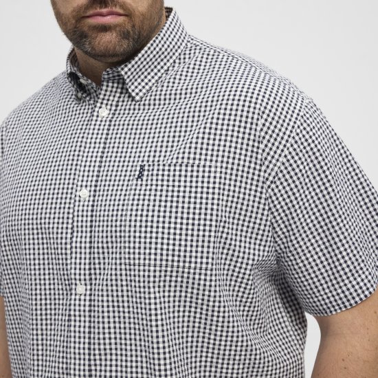 North Latitude Shirt Short Sleeve Checked Grey - Chemises - Chemises Grandes Tailles Hommes
