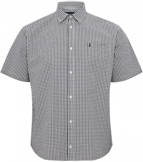 North Latitude Shirt Short Sleeve Checked Grey - Chemises - Chemises Grandes Tailles Hommes