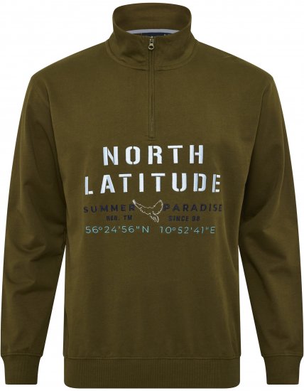 North Latitude Sweatshirt Half-Zip Green - Sweatshirts & hoodies - Sweatshirts/Hoodies grande taille homme