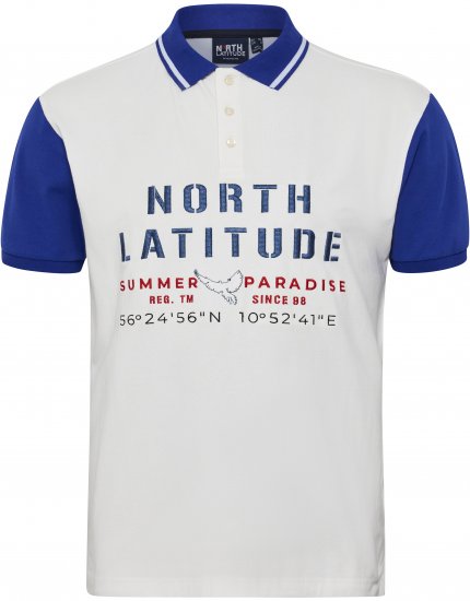 North Latitude Polo Short Sleeve Blue And White - Polos - Polos homme grande taille