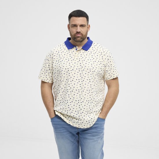North Latitude Polo Pique Printed Off-White TALL - VÊTEMENTS HOMME MT-6XLT - Vêtements Tall Homme