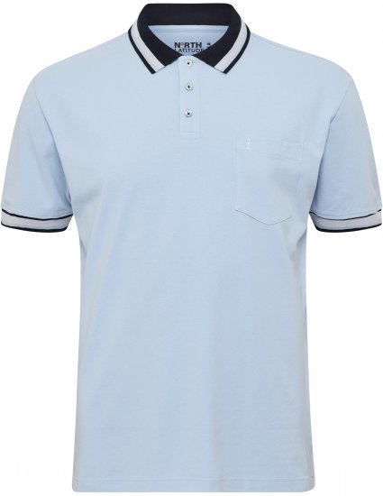 North Latitude Polo Pique Short Sleeve Light Blue - Polos - Polos homme grande taille