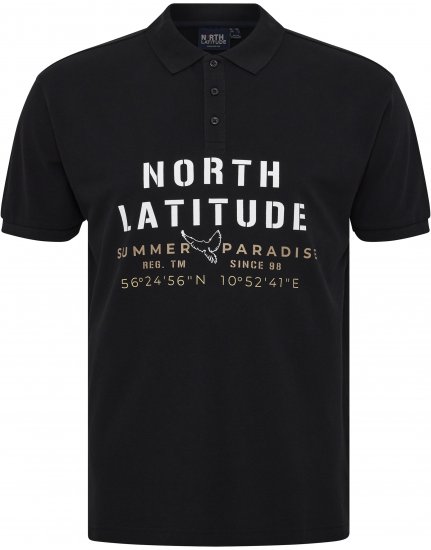 North Latitude Polo Pique Short Sleeve Black - Polos - Polos homme grande taille