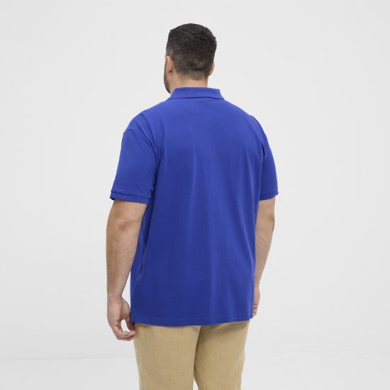 North Latitude Polo Pique Print Short Sleeve Cobalt Blue - Polos - Polos homme grande taille