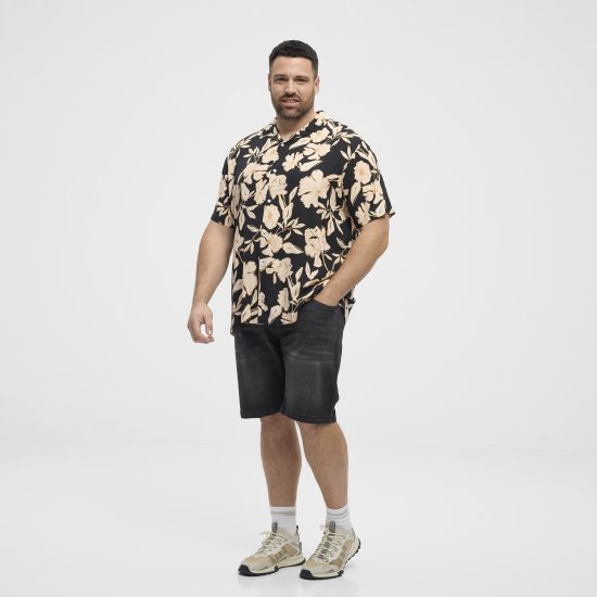 North Latitude Shirt Cuba Short Sleeve Navy - Chemises - Chemises Grandes Tailles Hommes