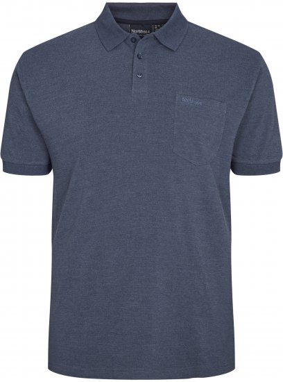 North Latitude Polo Short Sleeve Blue Melange TALL - VÊTEMENTS HOMME MT-6XLT - Vêtements Tall Homme