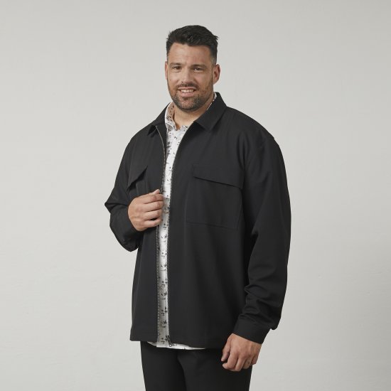 North Latitude 61106 Surchemise Style Costume À Zip Intégral Noir - Vestes - Vestes Homme Grandes Tailles